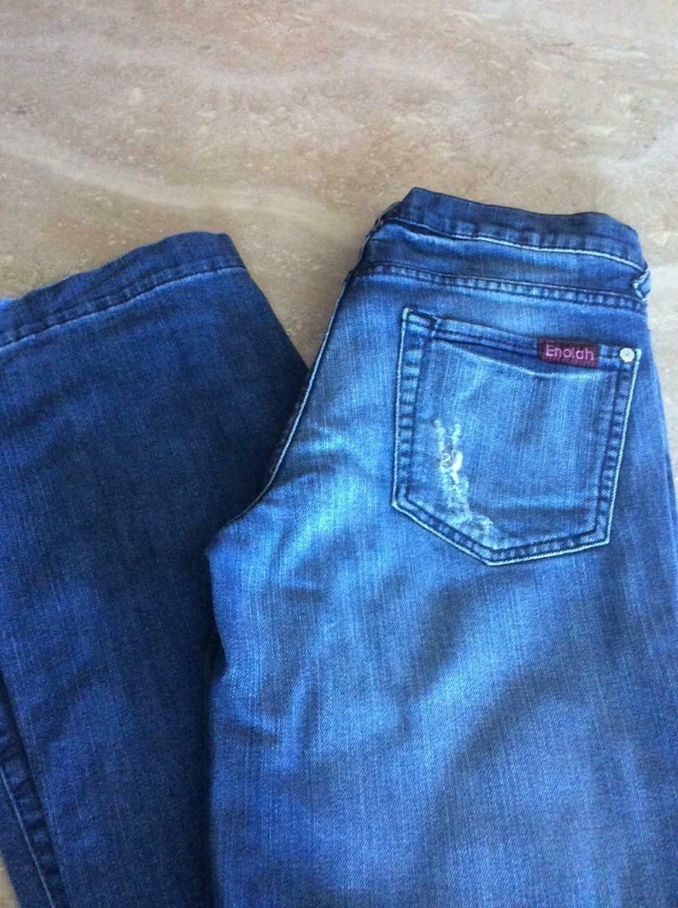 Jeans "Bootcut"délavé avec effet déchiré derrière. "Enolah", Kleding | Heren, Ophalen of Verzenden, Gedragen, Blauw