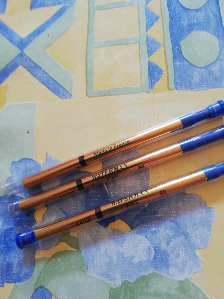3 recharges Waterman feutres bleues. Fines. Neuves., Enlèvement ou Envoi, Comme neuf, Waterman