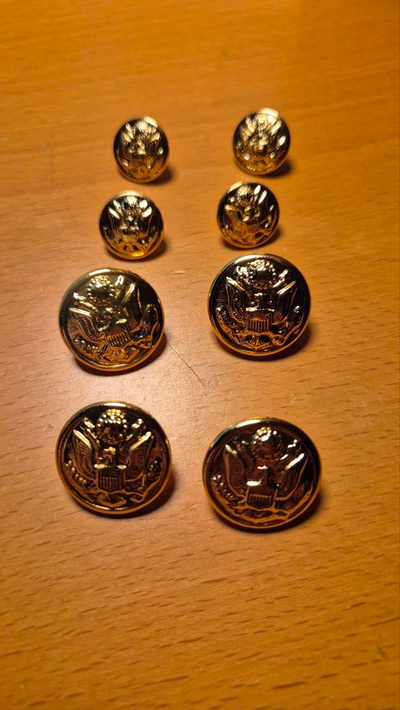 8 répliques de boutons américains, Collections, Enlèvement ou Envoi, Armée de terre, Autres types