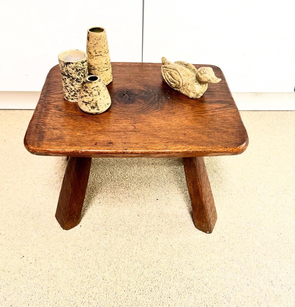 Brutalist eiken bijzettafeltje, Antiek en Kunst, Ophalen of Verzenden