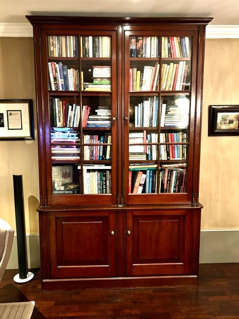 bibliothèque - antiquités - acajou, 25 à 50 cm, 150 à 200 cm, Enlèvement, Utilisé