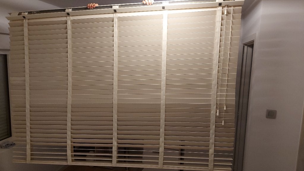 Raamdecoratie houten stores, Ophalen, Gebruikt, Overige merken, 206 cm