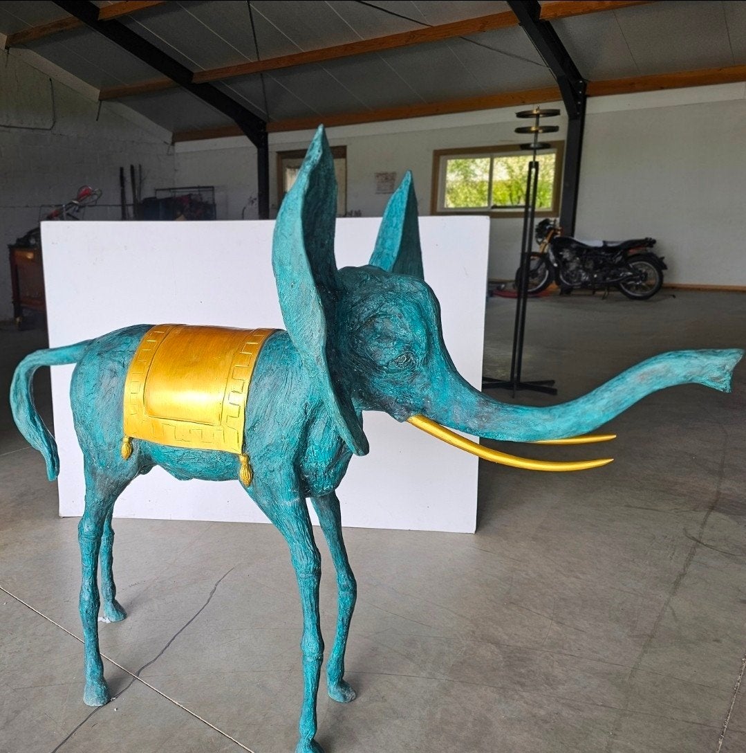 bronzen olifant naar Salvador Dalí – 140  170 cm, Antiquités & Art, Statue, 1 mètre - 2 mètres, Abstrait, Brons