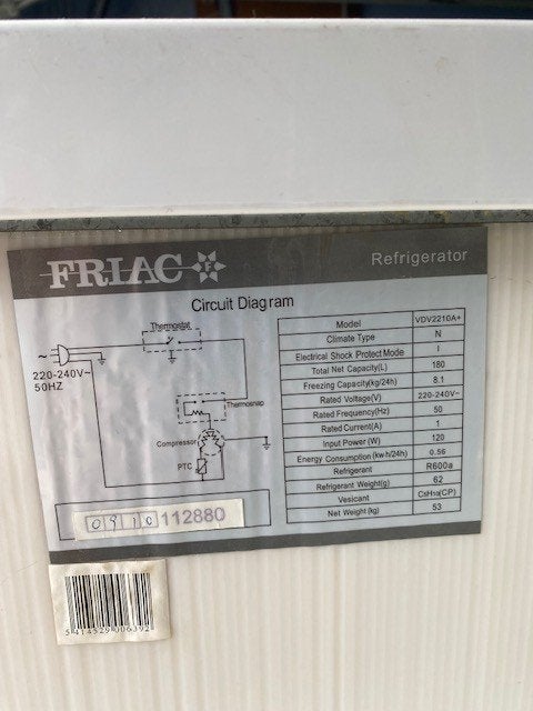 Diepvries 180L Friac, Elektronische apparatuur, Ophalen, Gebruikt