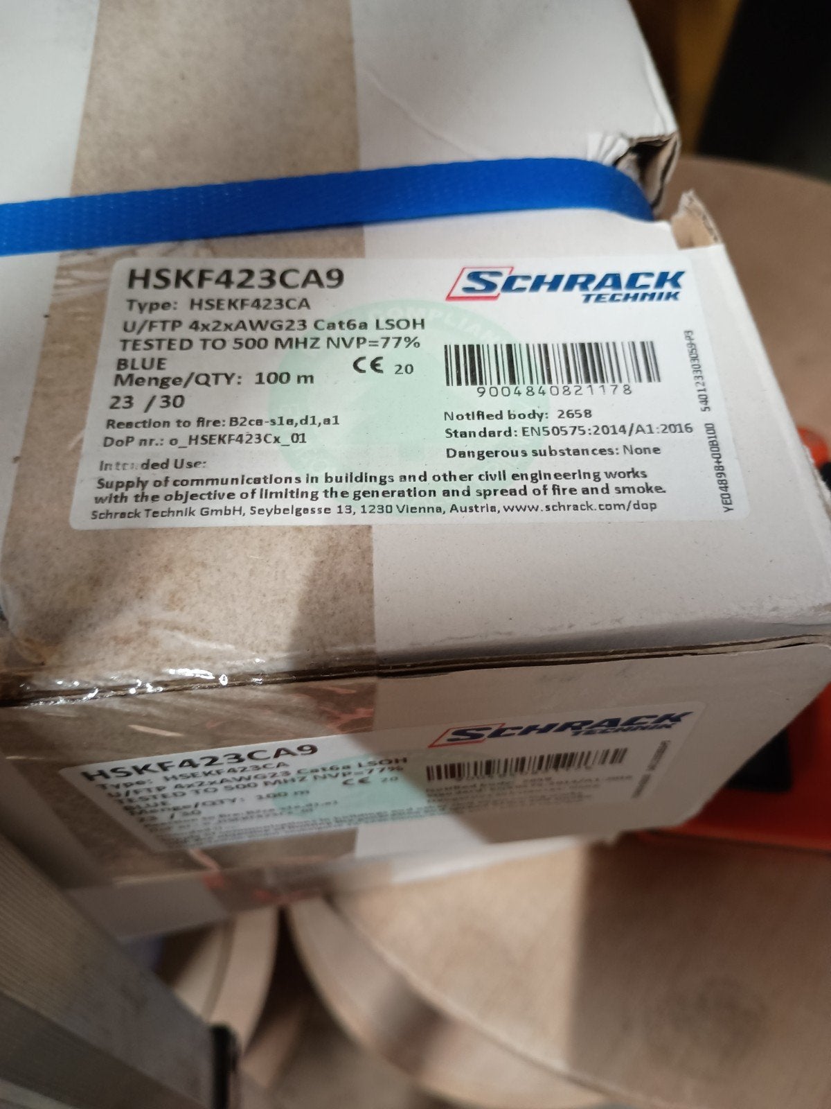 Nieuw ongebruikt 100meter Cat 6a UTP Netwerkkabel B2ca Doos, Enlèvement ou Envoi, Neuf