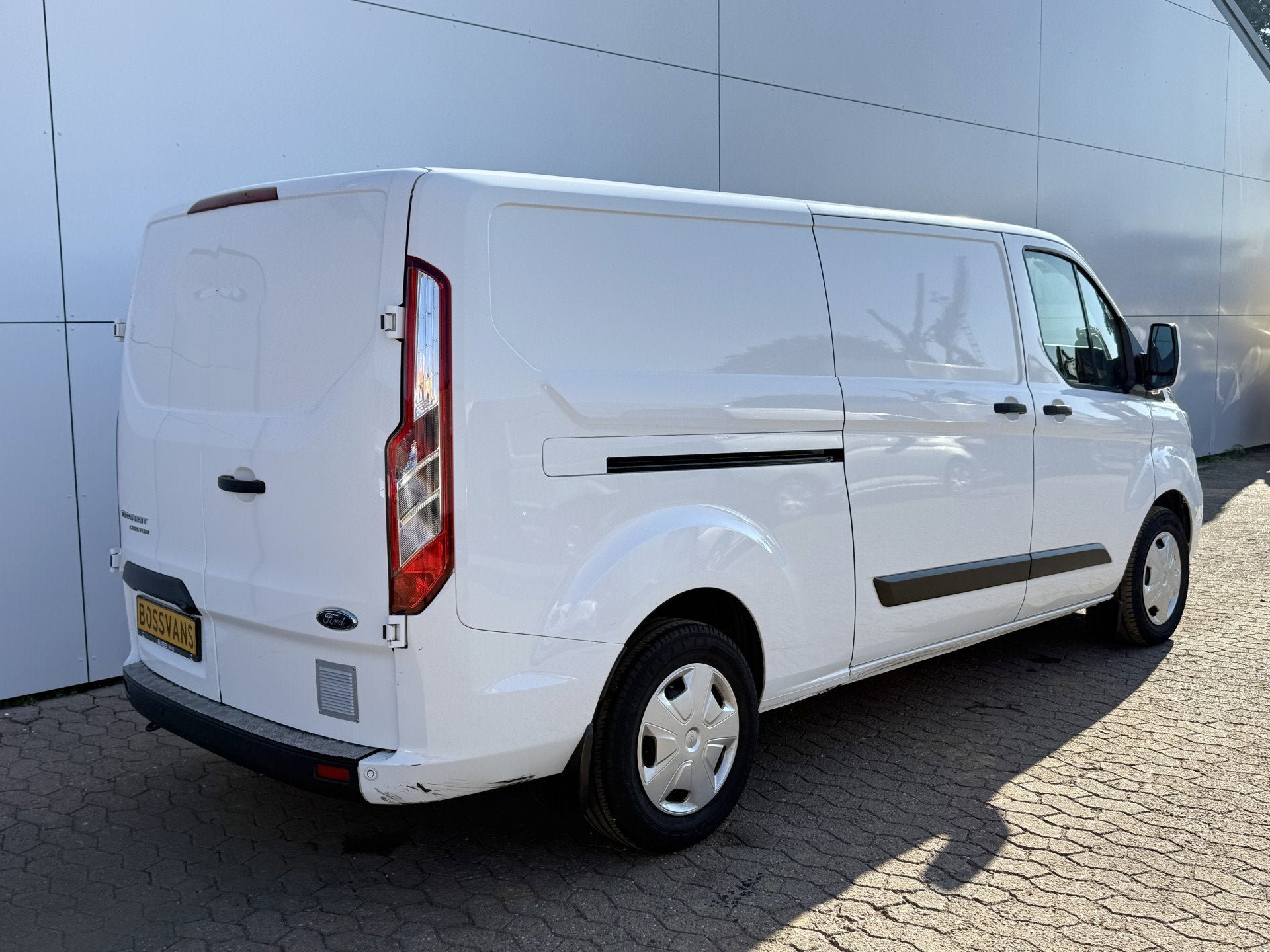 Ford Transit Custom 2.0 EcoBlue 130PK Automaat L2 Cruise Con, Auto's, Stof, Zwart, Wit, Diesel