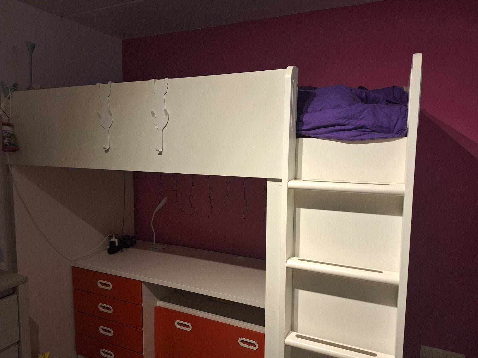 Hoogslaper met kast bureau en lades, Enlèvement, Lit mezzanine