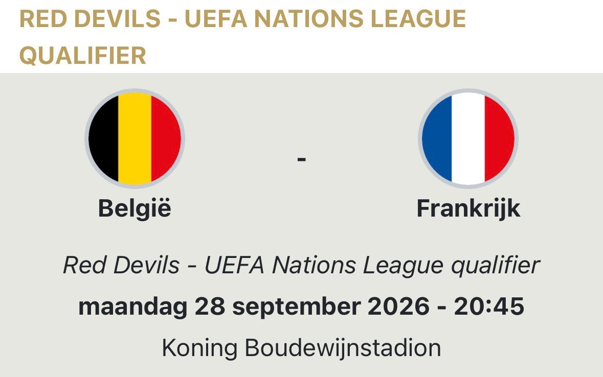 Billet pour le match Belgique - France 28/09, Enlèvement