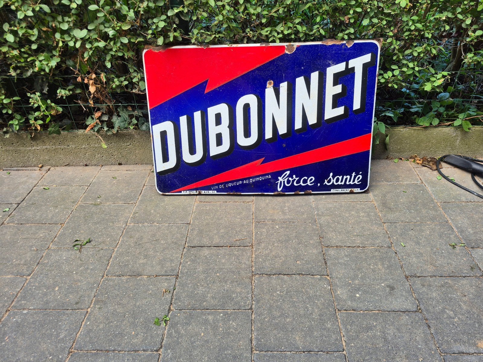 emaille bord dubonnet, Antiek en Kunst, Ophalen