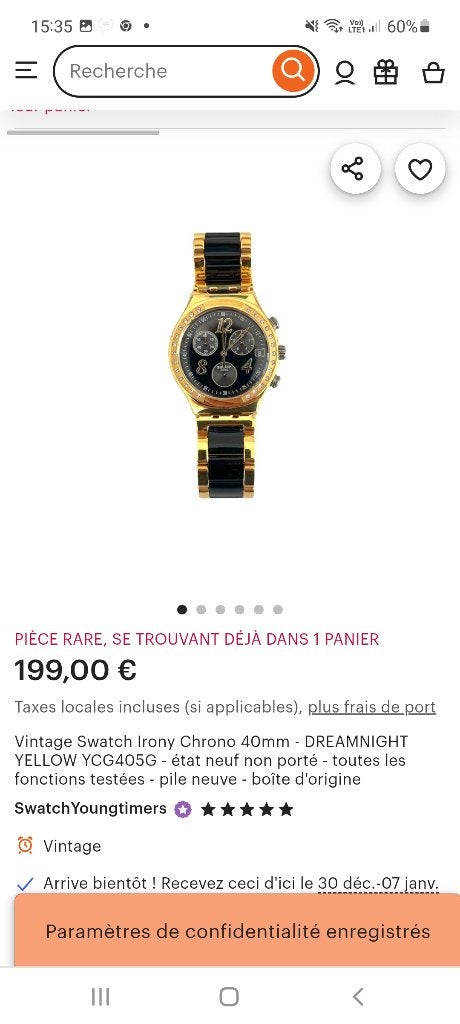 Swatch Irony 40mm Dreamnight, Handtassen en Accessoires, Ophalen of Verzenden, Zo goed als nieuw, Swatch