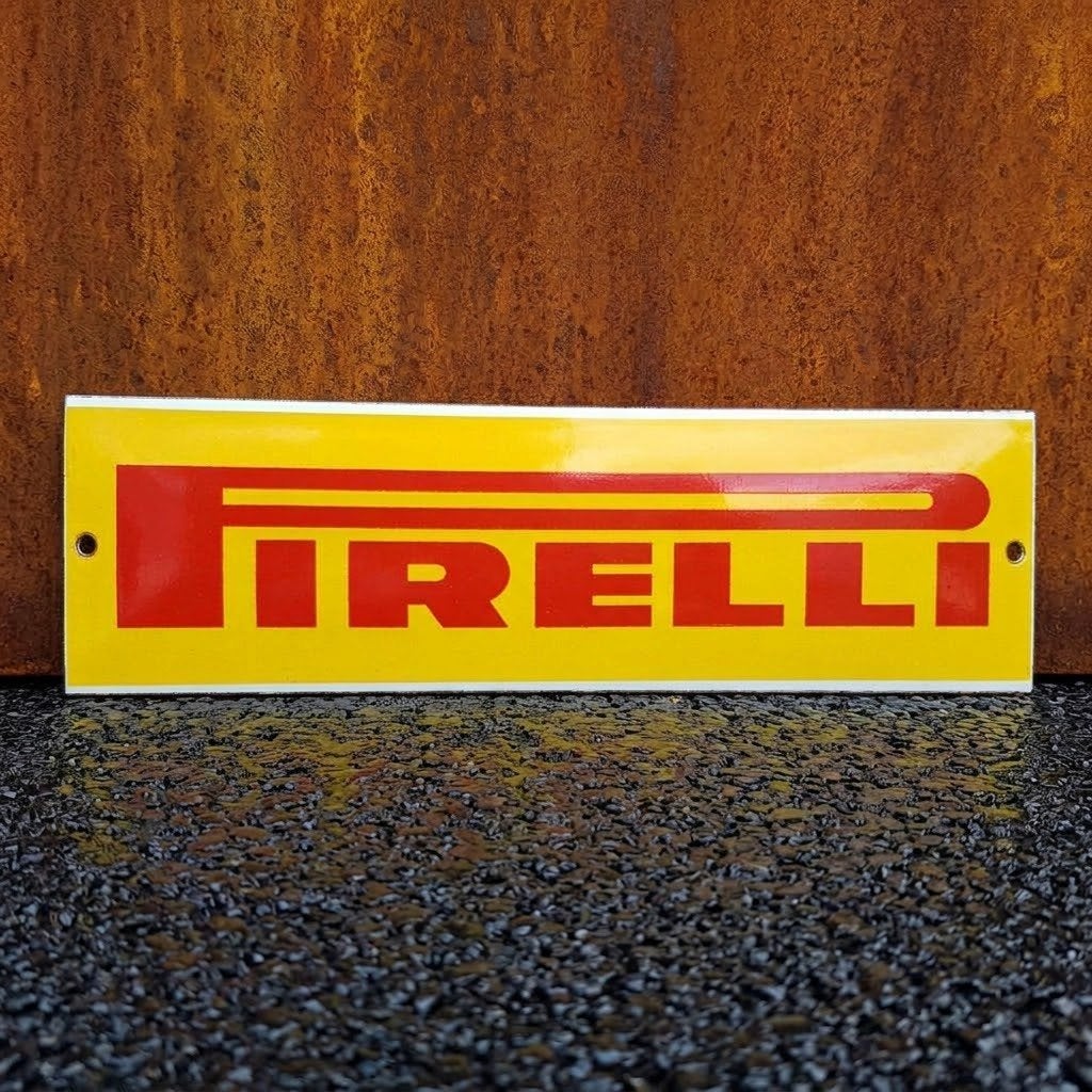 Emaille Reclamebord PIRELLI Garage Dealer F1 Ferrari Plaque, Envoi, Utilisé, Panneau publicitaire