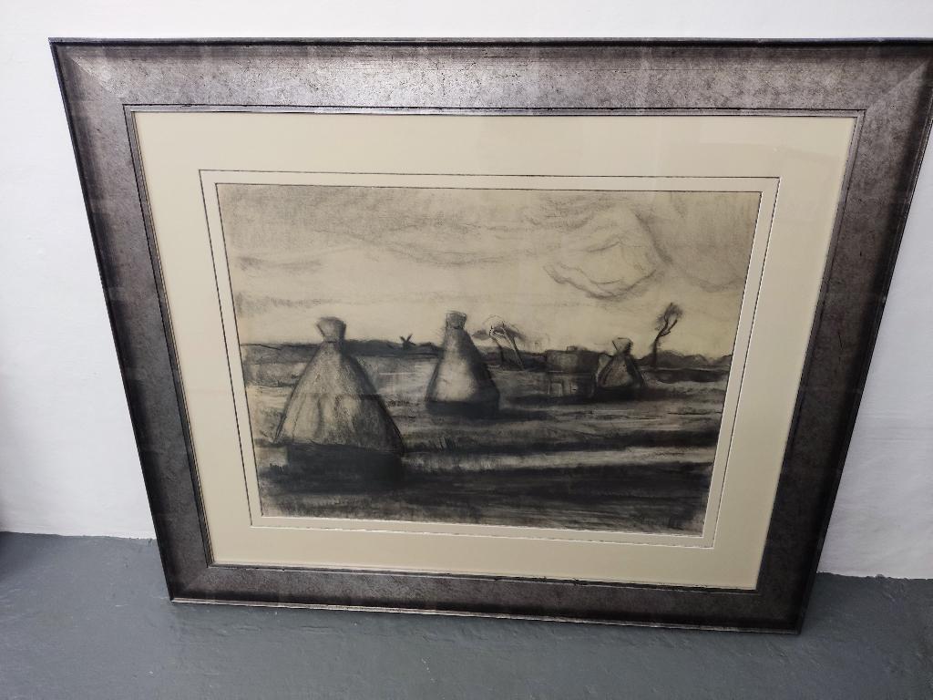 Paul Permeke – landschap – houtskooltekening, Antiquités & Art, Enlèvement ou Envoi