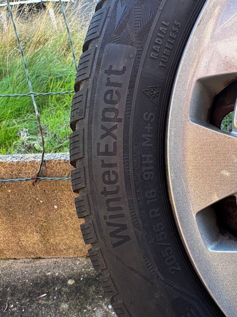 5 winterbanden 205/55 R16 91H M+S, Auto-onderdelen, Ophalen, Gebruikt, 16 inch, Banden en Velgen