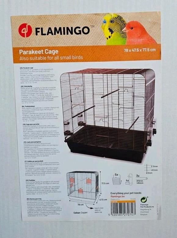NEW - Cage à perruches Macha en cuivre noir - Flamingo, Animaux & Accessoires, Oiseaux | Cages & Volières, Enlèvement