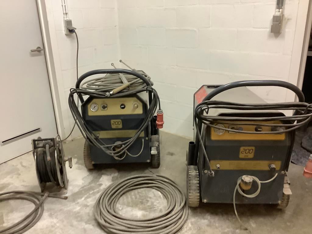 2x hogedrukreiniger warm water 200 bar 400V (set), Ophalen, Gebruikt, Elektrisch, Met regelbare waterdruk