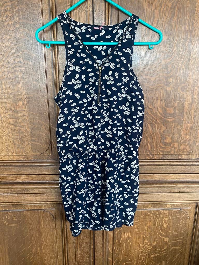 Combishort plumes, Kleding | Dames, Jumpsuits, Ophalen of Verzenden, Zo goed als nieuw, Maat 36 (S), Blauw