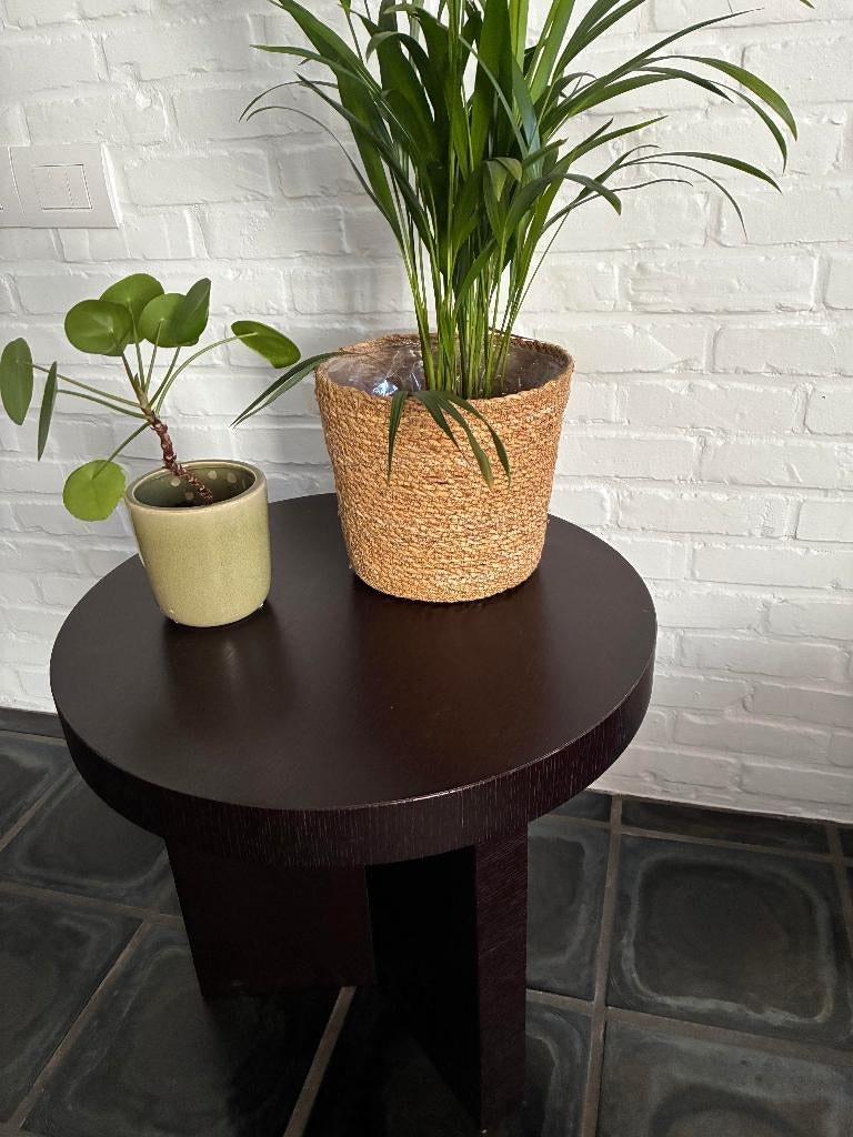 Leuk massief houten bijzettafeltje Casa Milano, Minder dan 55 cm, Gebruikt, Rond, Modern