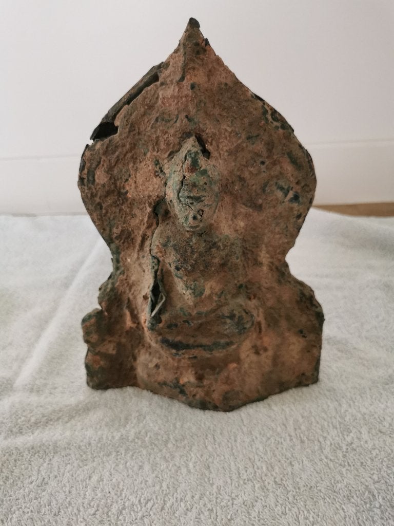 Bronzen Boeddha beeld ingekapseld in mal, Ophalen, Brons