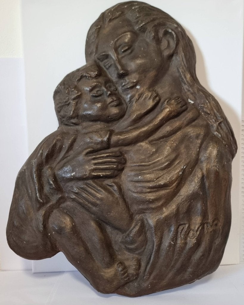 Bas-relief religieux et dévotionnel « La Vierge à l'Enfant », Antiquités & Art, Antiquités | Objets religieux, Enlèvement ou Envoi