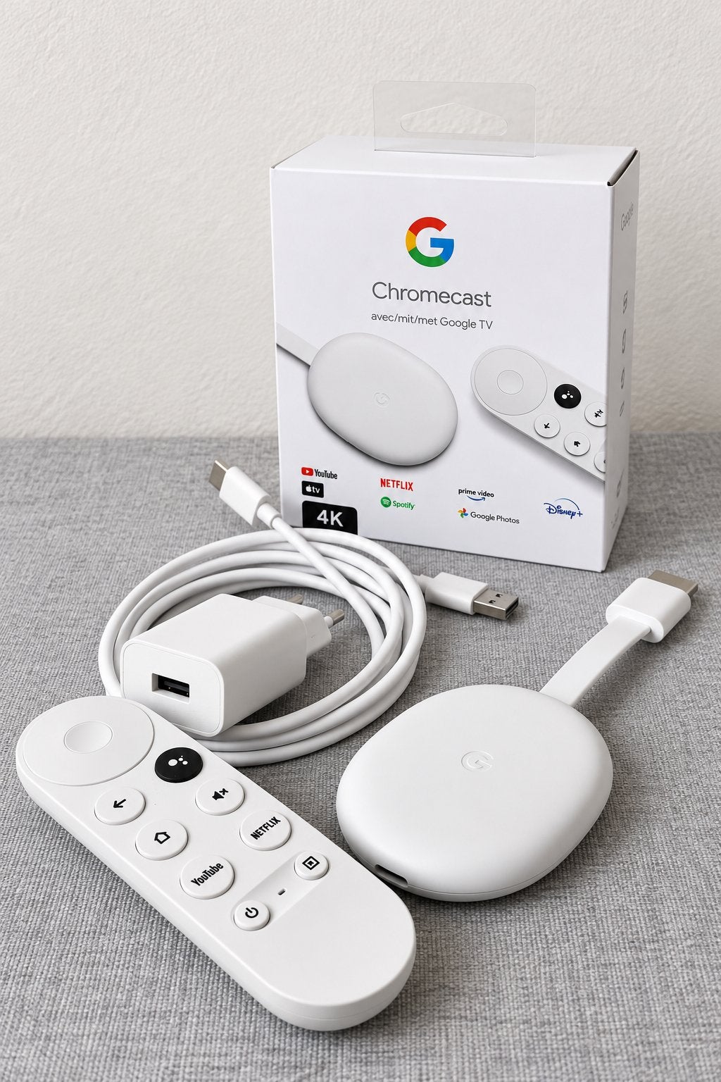 Google Chromecast met Google TV 4K | Wit | Compleet in doos, Audio, Tv en Foto, Ophalen, Zo goed als nieuw, HDMI
