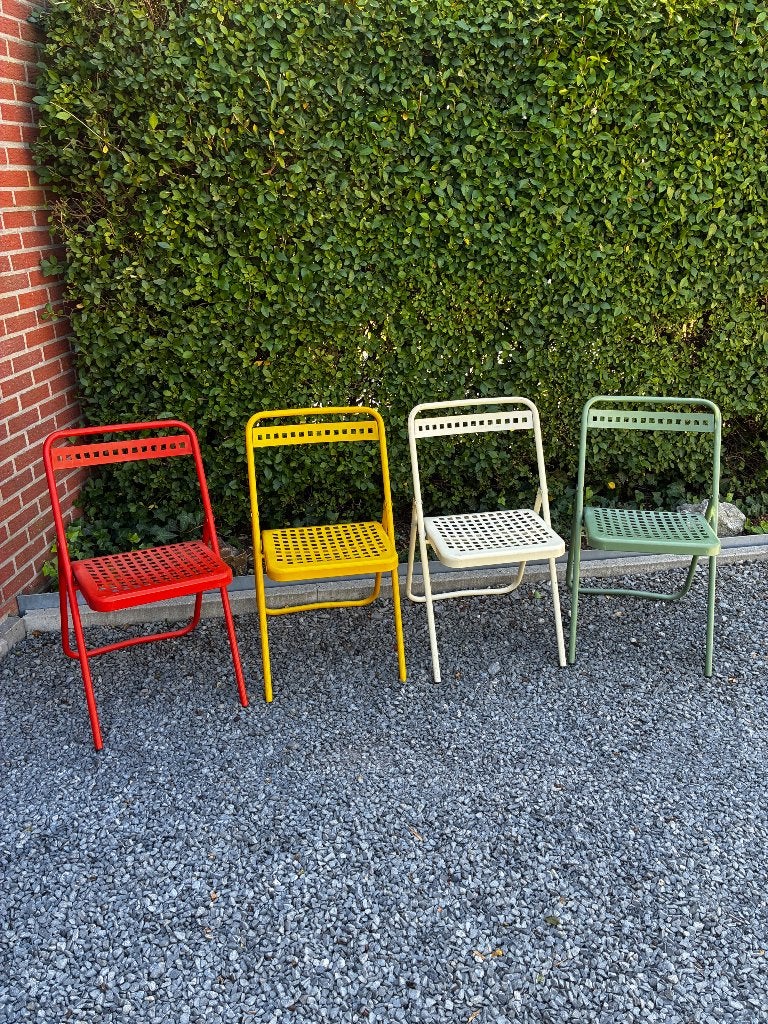 Chaises pliantes en métal Vintage Pli-Chaise — Ensemble de 4, Enlèvement