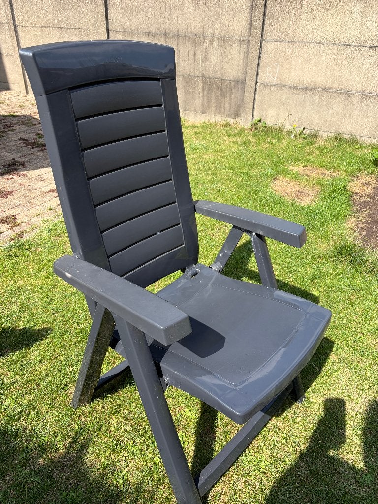 3 Jardin standenstoelen antraciet, verstelbaar en inklapbaar, Jardin & Terrasse, Chaises de jardin, Enlèvement, Comme neuf, Synthétique