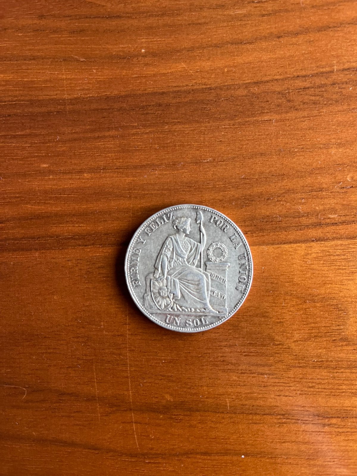 Peruaanse 1 Sol 1884, zilveren circulatiemunt, Postzegels en Munten, Ophalen, Zilver