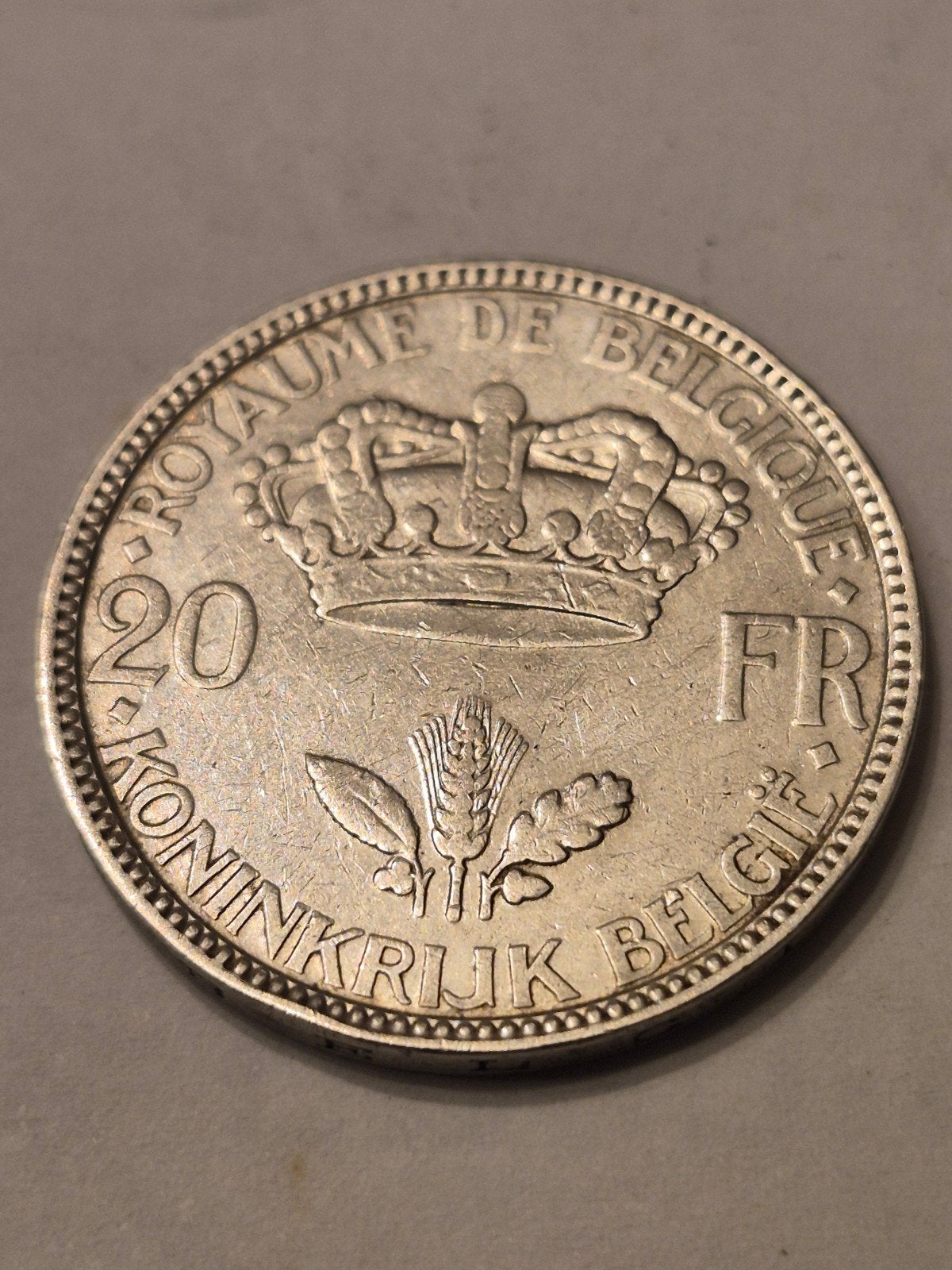 Zilverstuk 20 frank leopold 3 type B 1935 fr/vl pos: a, Zilver, Ophalen of Verzenden, Losse munt, Zilver