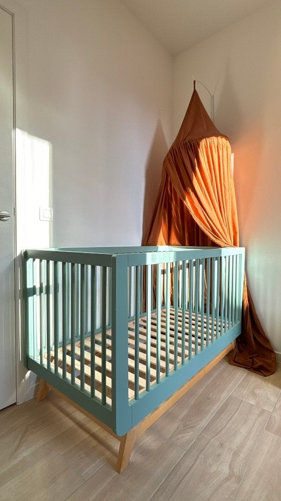 Willox Evolutief Babybed – Mintgroen Vintage Design, Ophalen, Zo goed als nieuw, Lattenbodem
