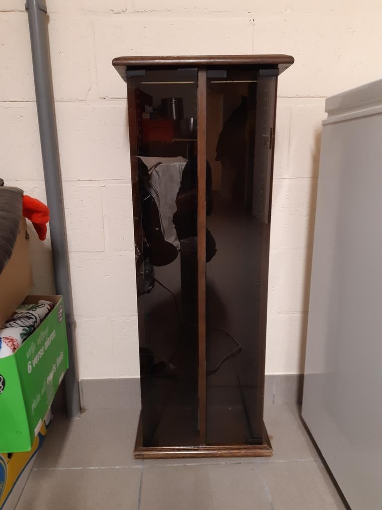Eiken cd kast, Huis en Inrichting, Ophalen, Glas, Cd's