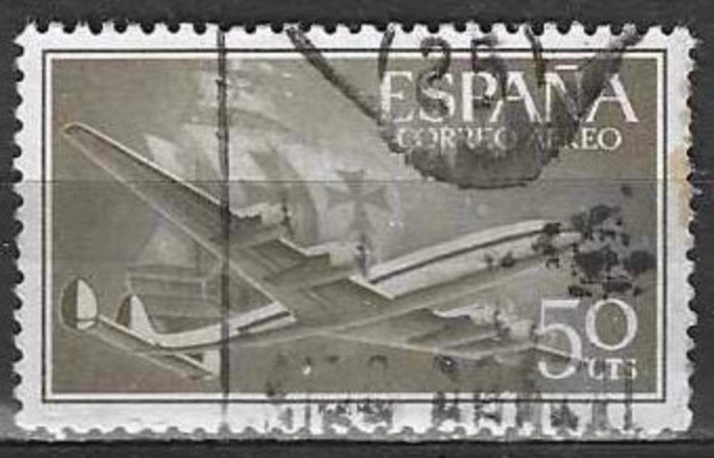 Espagne 1955/1956 - Yvert 268PA - Superconstellation (ST), Timbres & Monnaies, Timbres | Europe | Espagne, Affranchi, Envoi