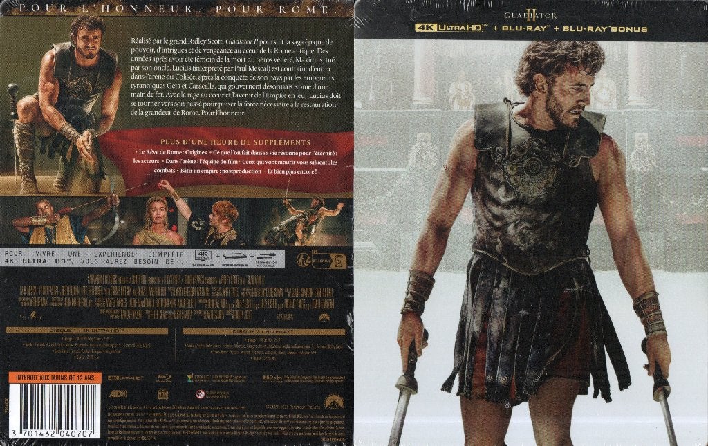 gladiator II "steelbook" (4k ultra-hd + blu-ray) neuf, CD & DVD, Blu-ray, Neuf, dans son emballage, Autres genres, Enlèvement ou Envoi