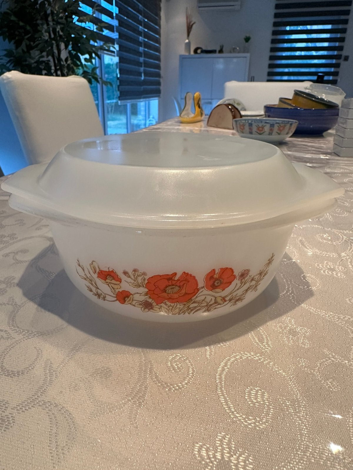 Vintage plat avec couvercle - Arcopal - diamètre 20 cm, Ophalen