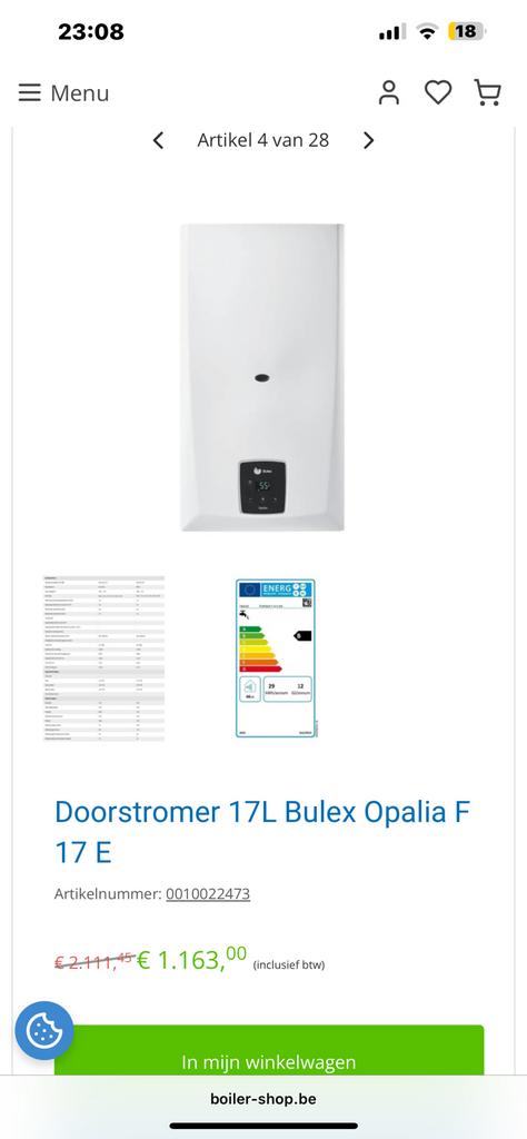 gasboiler, Ophalen, Zo goed als nieuw