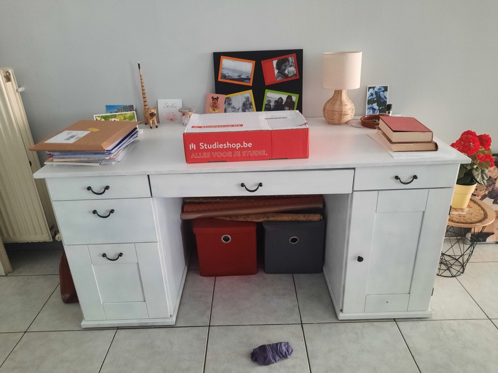 Bureau ikea wit, Maison & Meubles, Bureaux, Enlèvement, Avec tiroirs, IKEA, Blanc