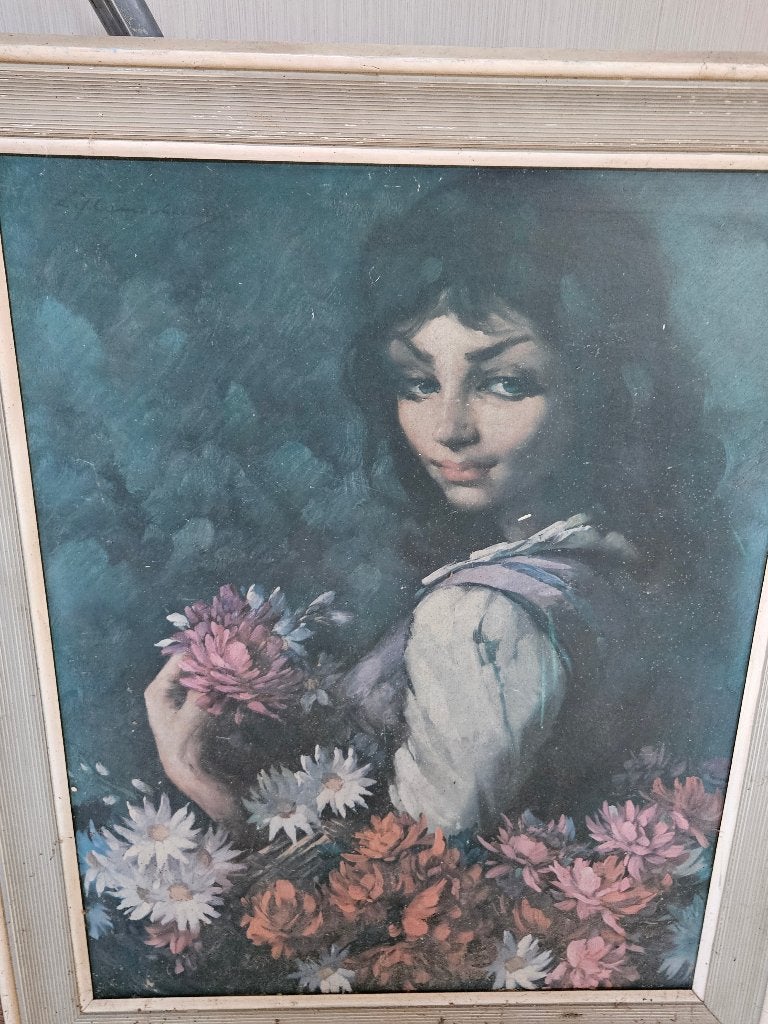 Schilderij meisje met bloemen, Ophalen, Bloemen