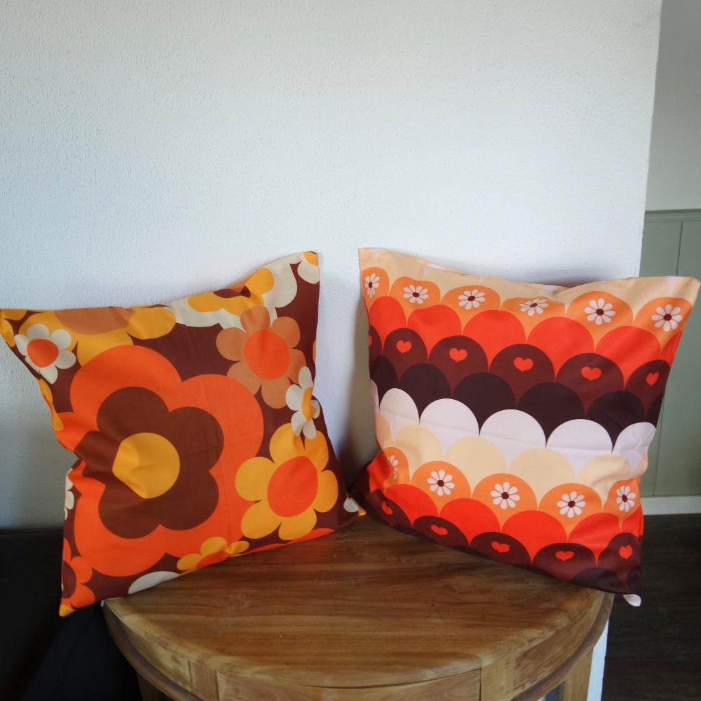 Retro vintage stijl kussenhoezen 45 x 45 cm diverse modellen, Huis en Inrichting, Woonaccessoires | Kussens, Verzenden, Nieuw