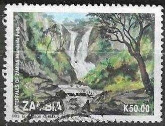 Zambia 1993 - Yvert 574 - Waterval van Nkundalila - 50k (ST), Postzegels en Munten, Verzenden, Zambia, Gestempeld