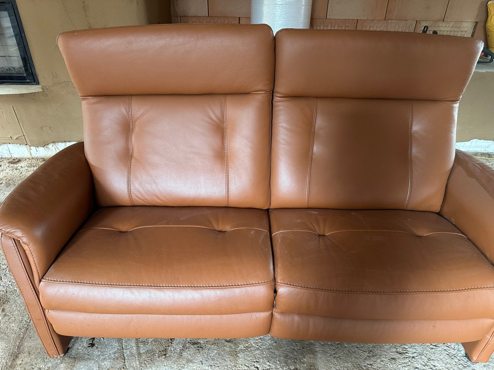 Leder salon, allen met elektronische relax, Ophalen, Zo goed als nieuw