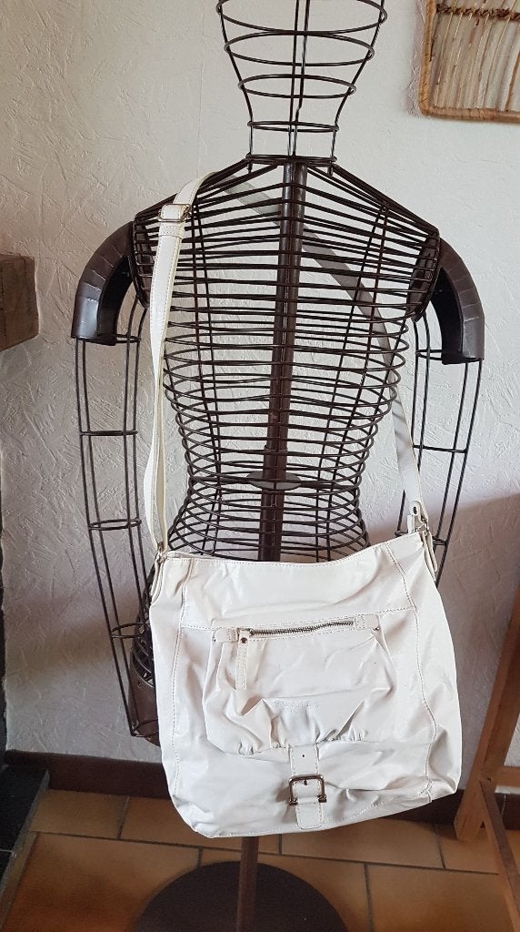 Sac blanc besace bandoulière, Enlèvement ou Envoi, Comme neuf, Blanc