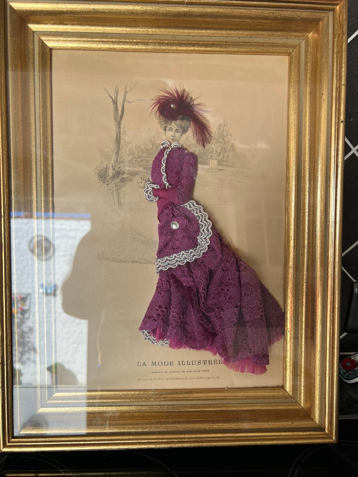 Prachtige  antieke franse  1860  mode, Ophalen