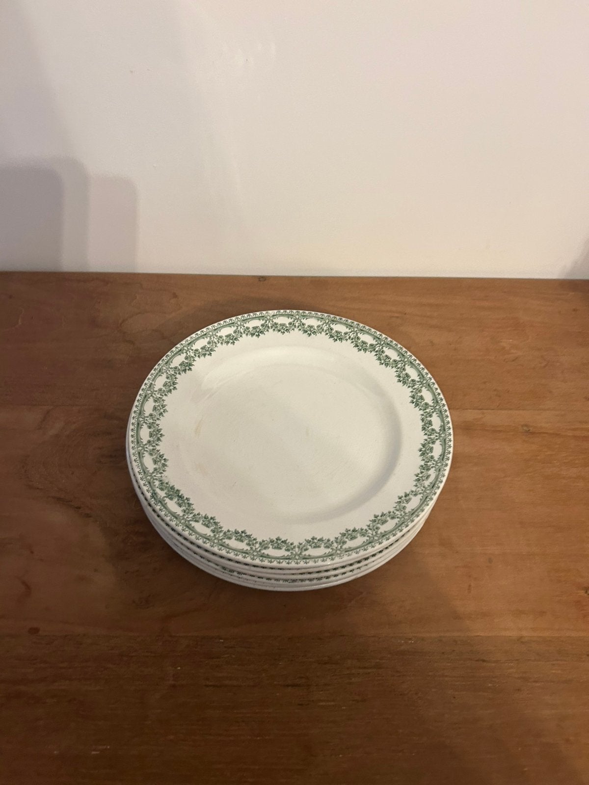 Set de 6 assiettes plates vintage Boch Frères - Carlotta, Antiquités & Art, Enlèvement
