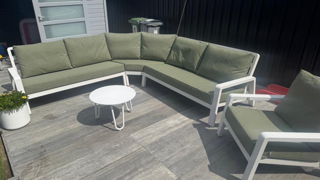 Loungeset 8pers, Tuin en Terras, Ophalen, Zo goed als nieuw, Aluminium, Loungeset