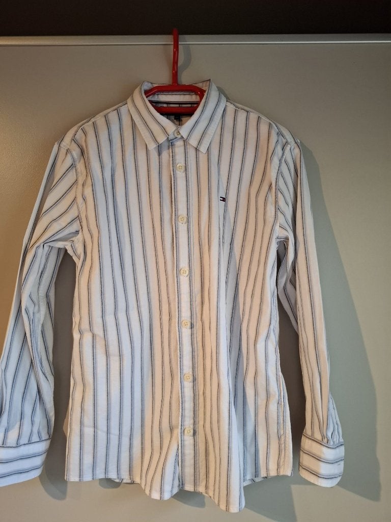 Gestreept katoenen jongenshemd TOMMY HILFIGER, Gebruikt, Overhemd of Blouse, Ophalen of Verzenden, Tommy Hilfiger