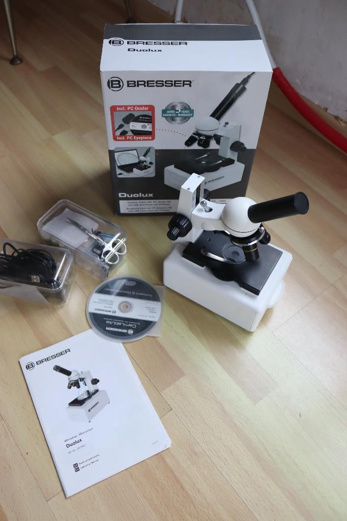 Digitale microscoop Bresser Duolux met USB HD camera, Audio, Tv en Foto, Optische apparatuur | Microscopen, Zo goed als nieuw