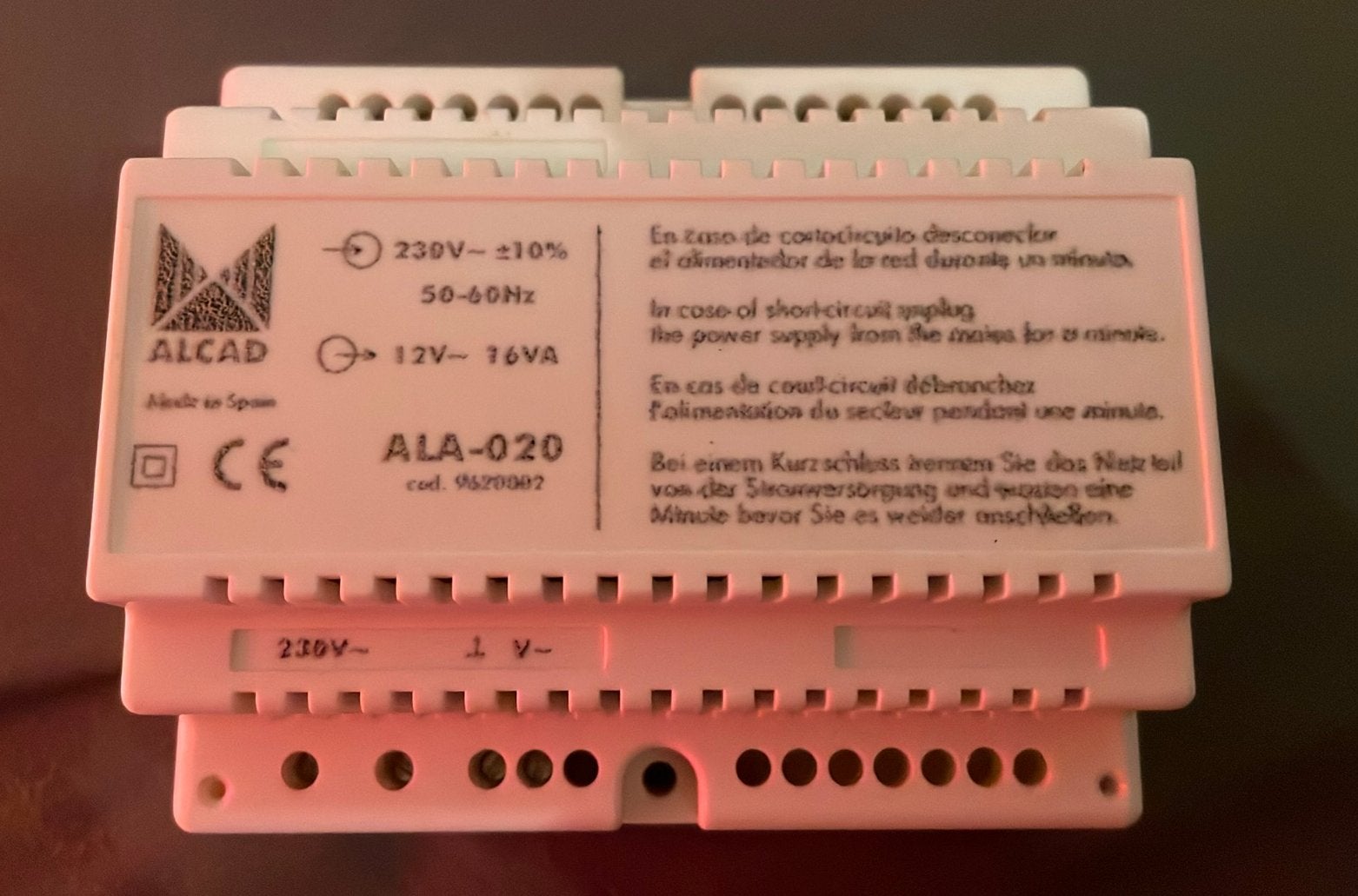 Transformateur sonnette 230 > 12V 16W, Enlèvement ou Envoi, Comme neuf