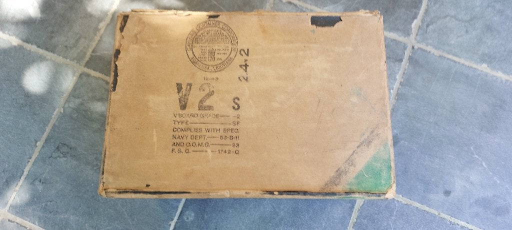 US WO2 ration cardboard box ( 12/1943 ) original., Enlèvement ou Envoi, Armée de terre, Caisse ou Géocache