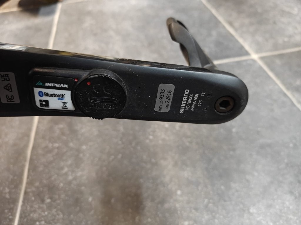 inpeak Ultegra powermeter links 175mm, Fietsen en Brommers, Fietsonderdelen, Gebruikt, Inpeak, Aluminium, Racefiets