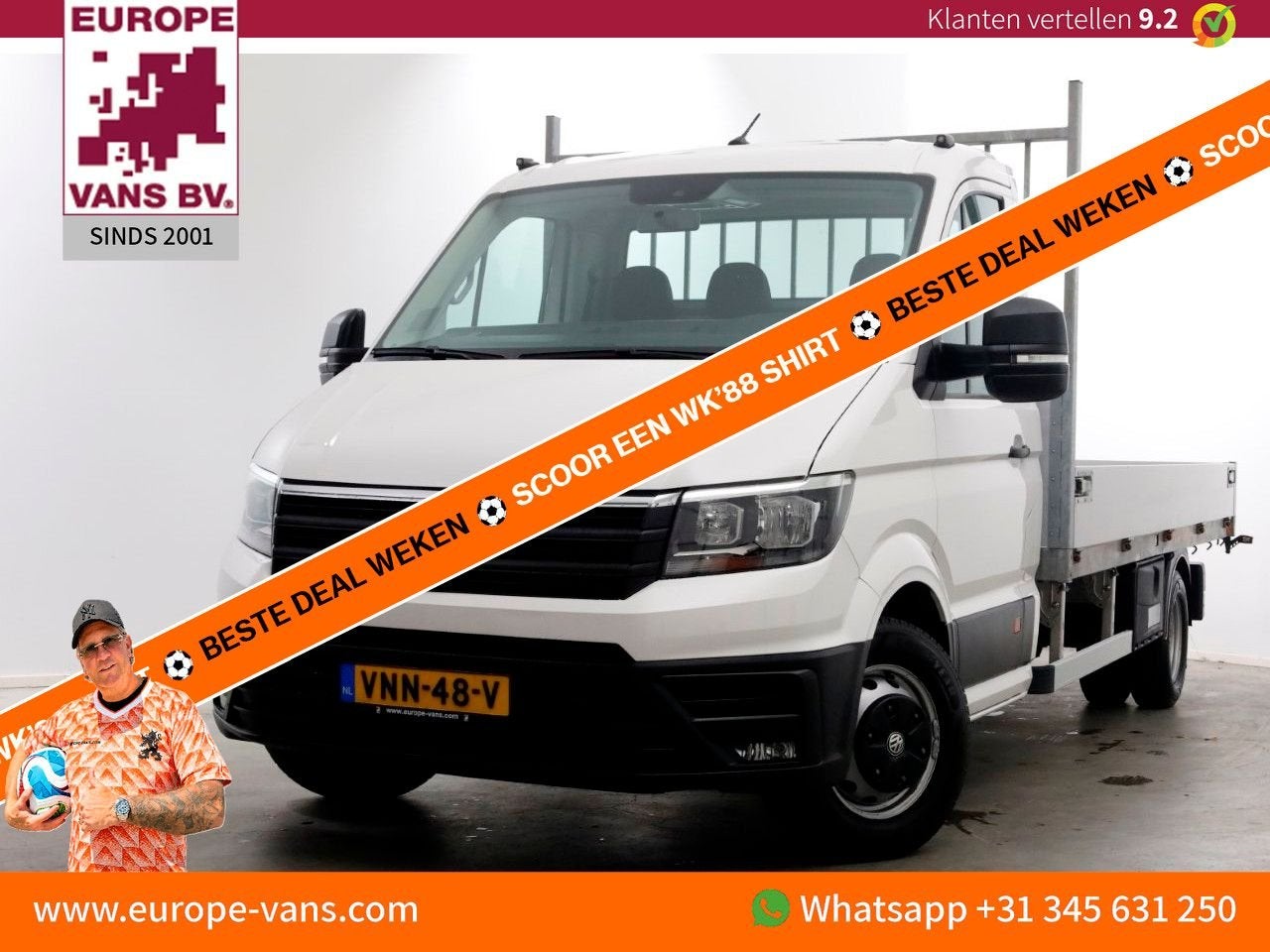 Volkswagen Crafter 50 2.0 TDI 177pk Open Laadbak L433cm Trek, Auto's, Bestelwagens en Lichte vracht, Wit, Bedrijf, Onderhoudsboekje