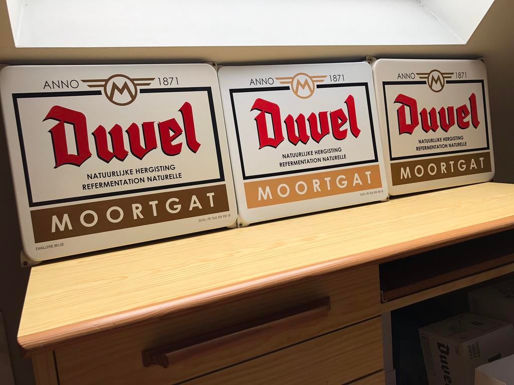 Duvel emaille borden 3 verschillende, Verzamelen, Ophalen of Verzenden, Nieuw, Reclamebord, Plaat of Schild, Duvel